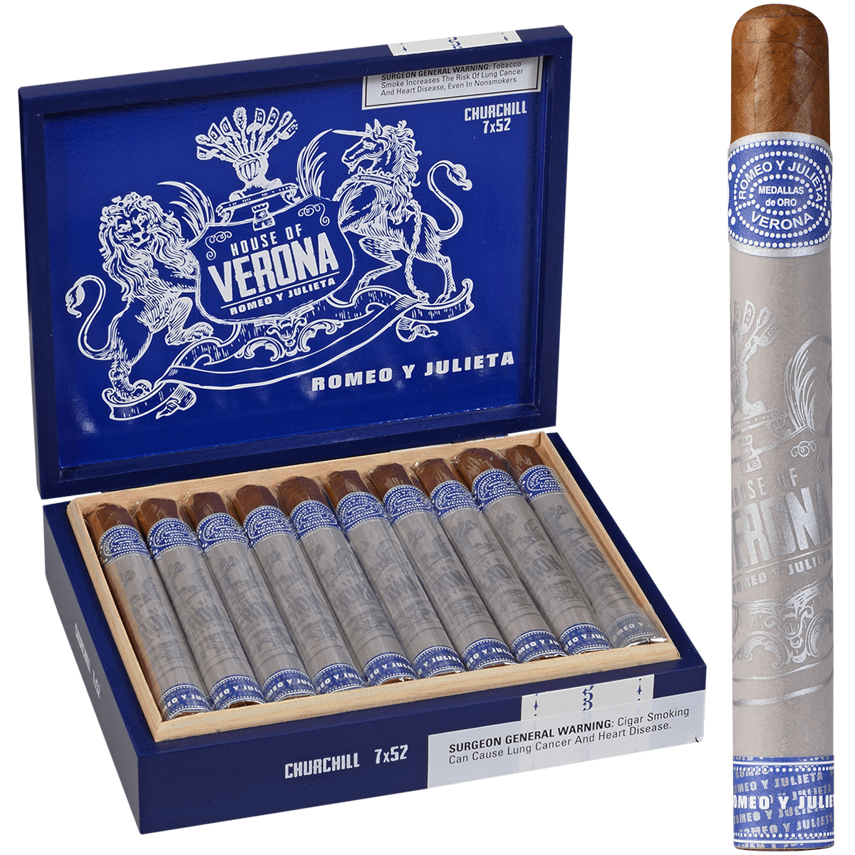 Romeo Y Julieta House Of Verona Churchill 20 Ct. Box 7.00X52