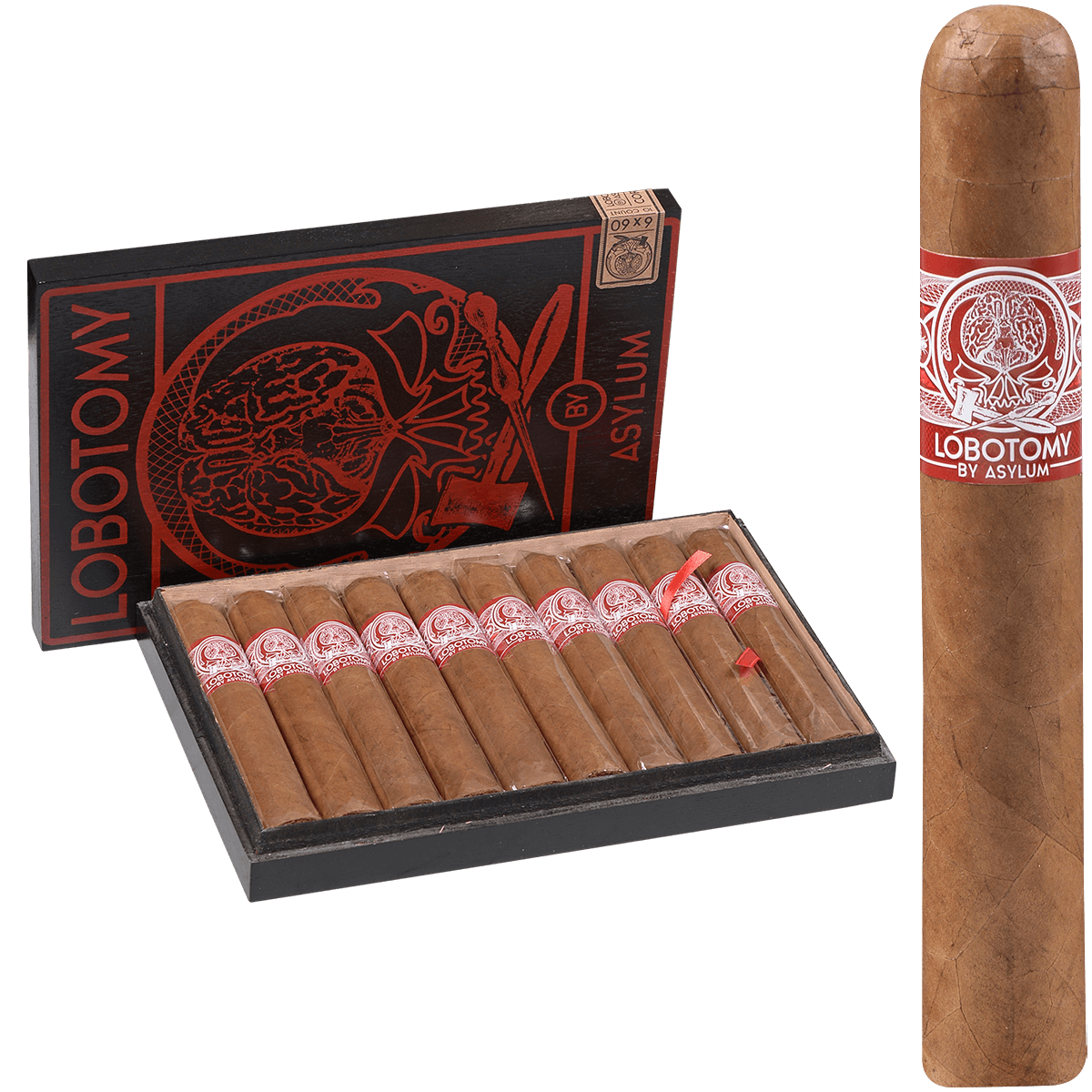 Asylum Lobotomy By Cle Corojo Toro 10 Ct. Box 6.00X52