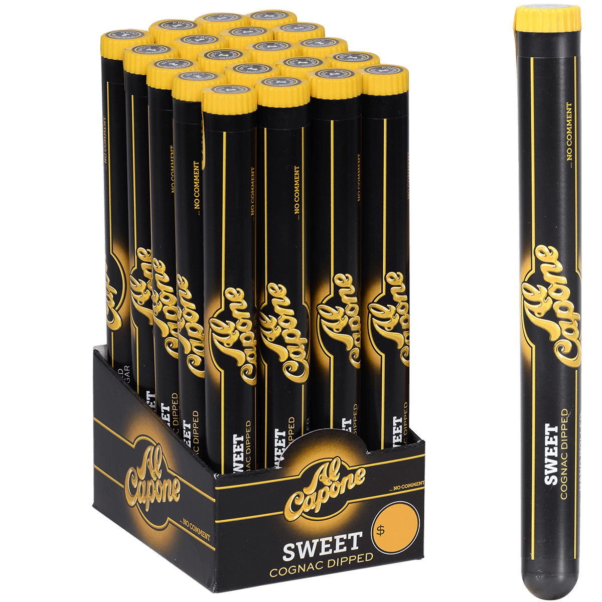 Al Capone Sweet Cognac Cigar 20 Ct. Tube Upright Box 5.50X26