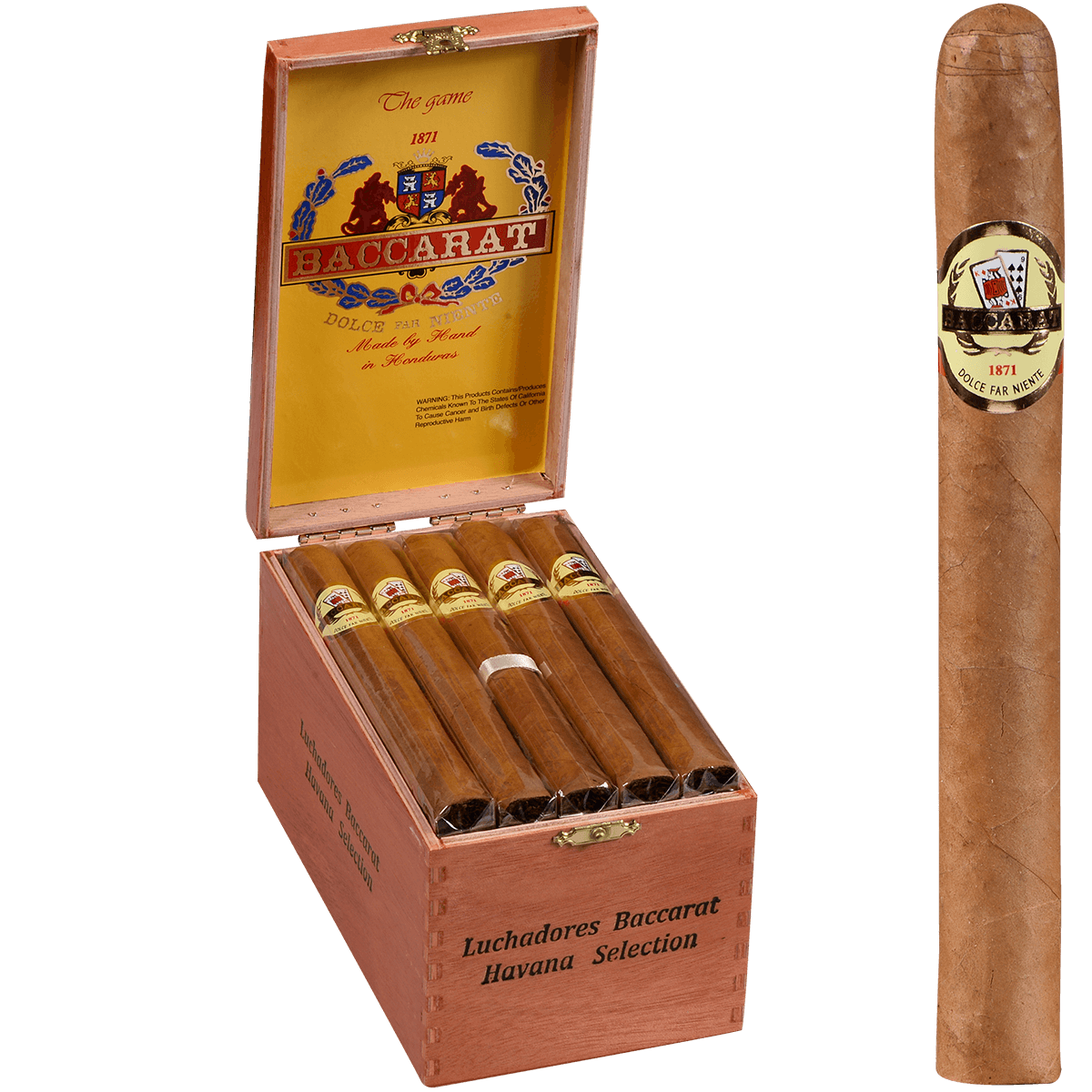 Baccarat The Game Luchadores Natural 25 Ct. Box 6.00X43