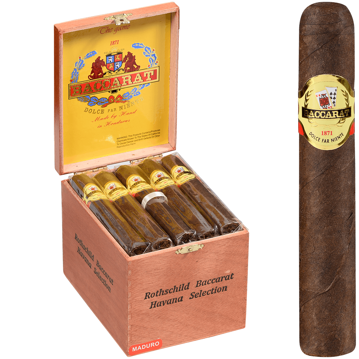 Baccarat The Game Rothschild Maduro 25 Ct. Box 5.00X50