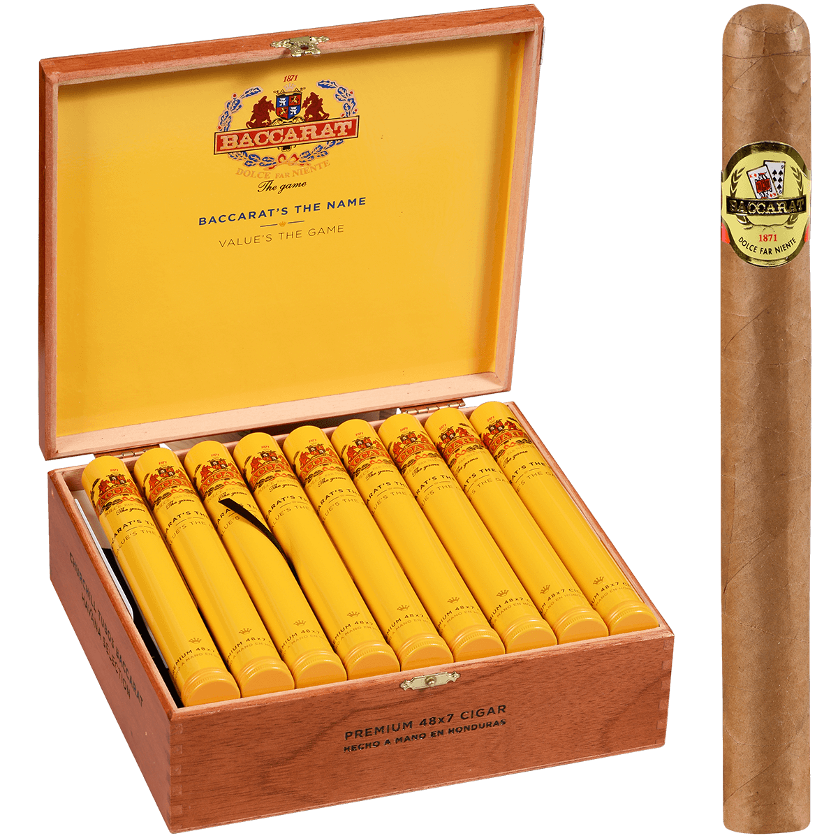 **BACCARAT "THE GAME" CHURCHILL NATURAL TUBO 25 CT. BOX 7.00X48