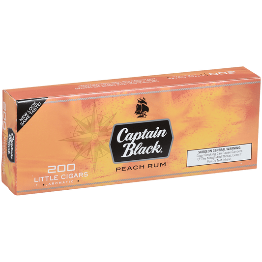 Captain Black Little Cigars Peach Rum 10/20 Packs 3.88X20