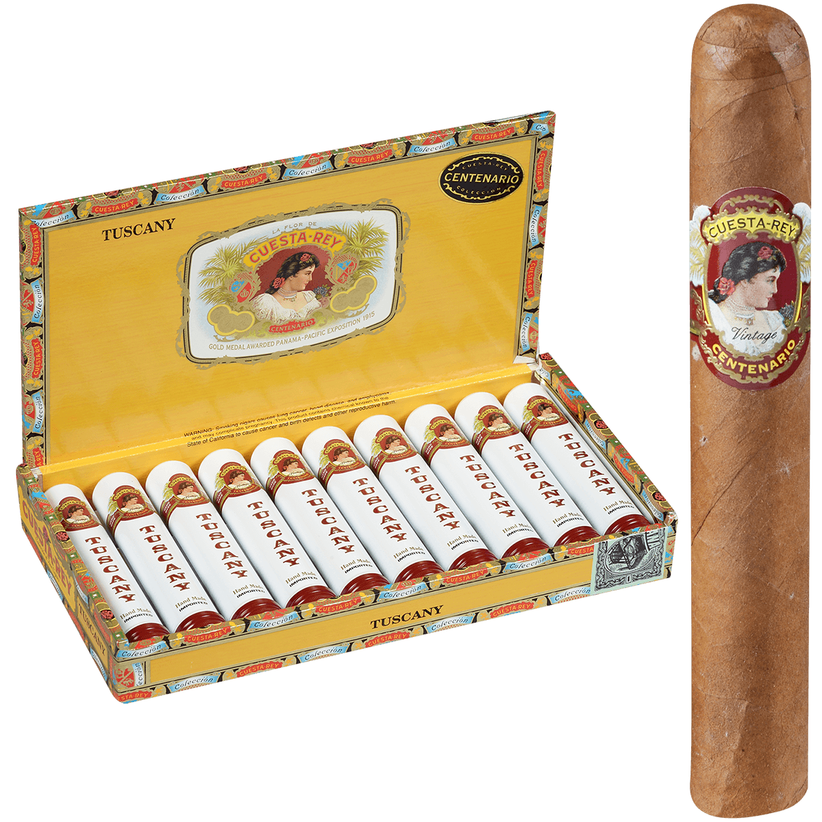 Cuesta-Rey Centenario Tuscany Aluminum Tubos 10 Ct. Box 5.00X50
