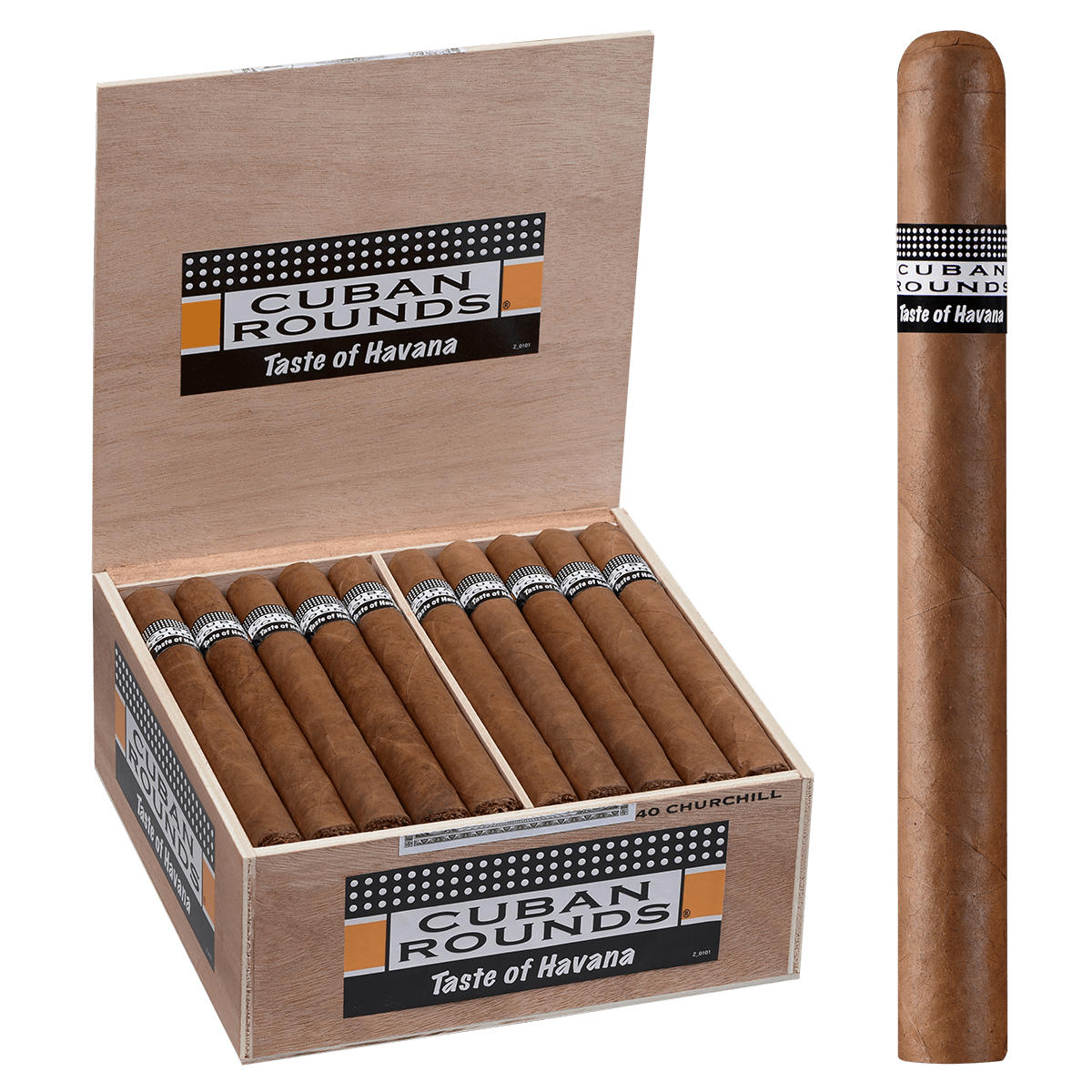 Cuban Rounds Churchill Natural 40 Ct. Box 7.00X48