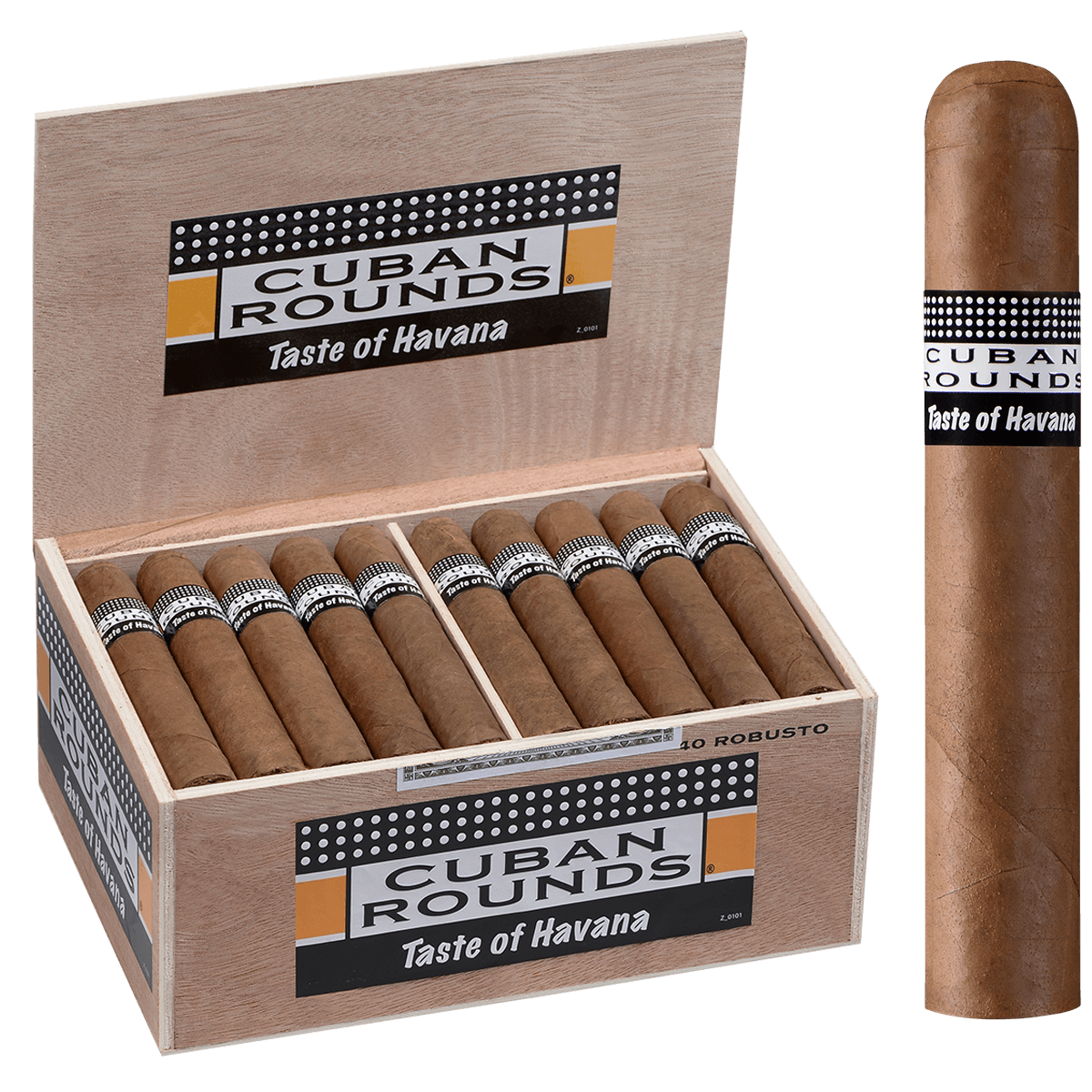 Cuban Rounds Robusto Natural 40 Ct. Box 5.00X50