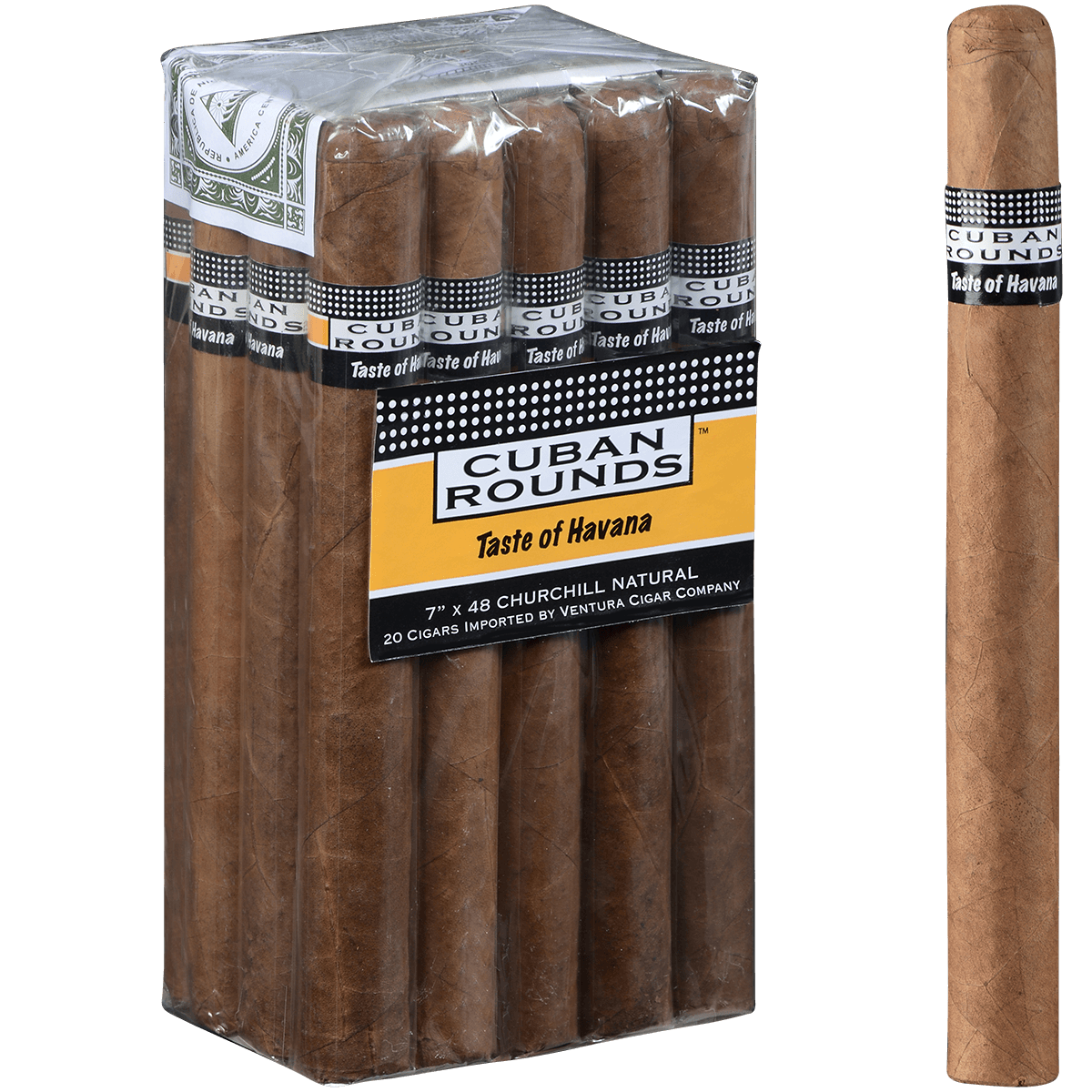 Cuban Rounds Churchill Natural 20 Ct. Bundle 7.00X48