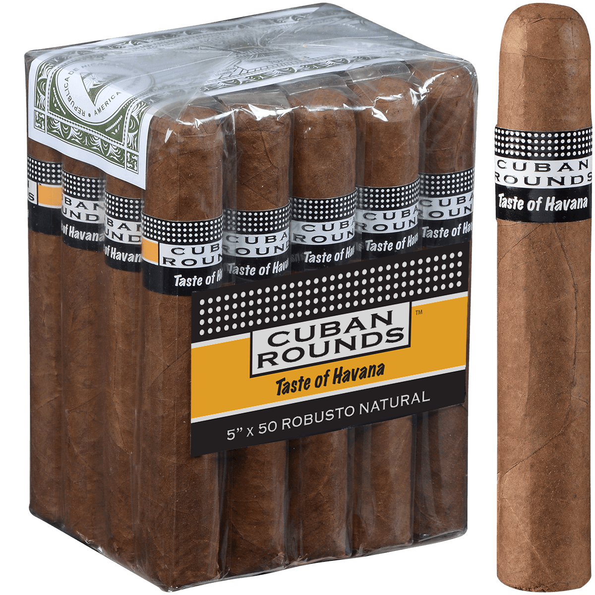 Cuban Rounds Robusto Natural 20 Ct. Bundle 5.00X50