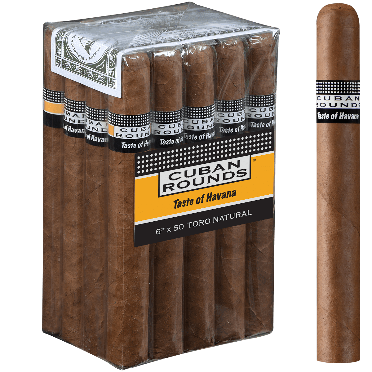Cuban Rounds Toro Natural 20 Ct. Bundle 6.00X50