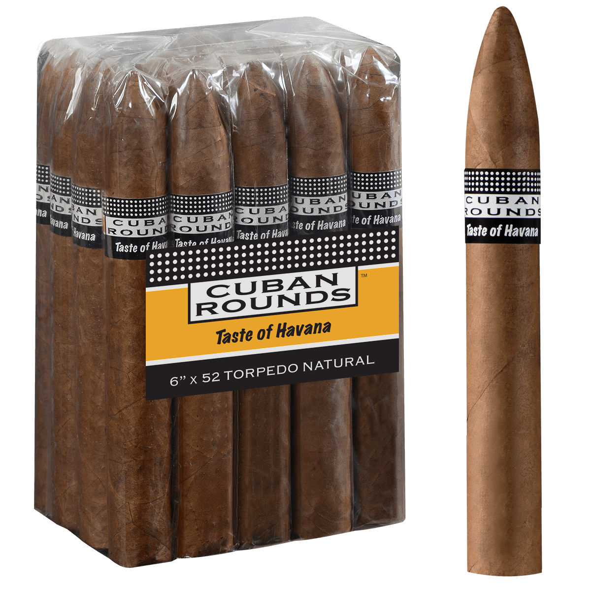 Cuban Rounds Torpedo Natural 20 Ct. Bundle 6.00X52
