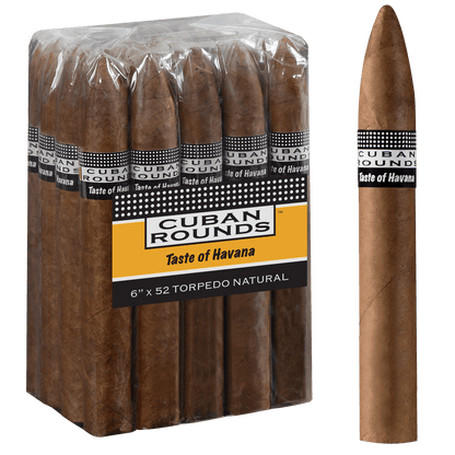 Cuban Rounds Torpedo Natural 20 Ct. Bundle 6.00X52