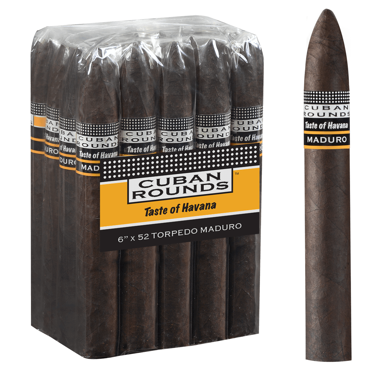 Cuban Rounds Torpedo Maduro 20 Ct. Bundle 6.00X52