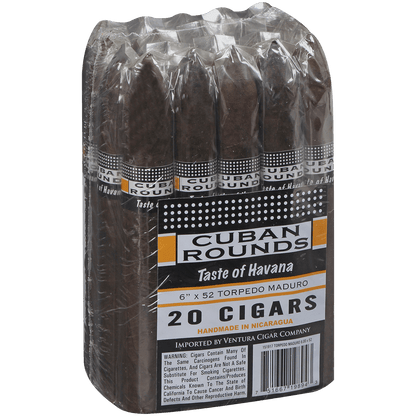 Cuban Rounds Torpedo Maduro 20 Ct. Bundle 6.00X52