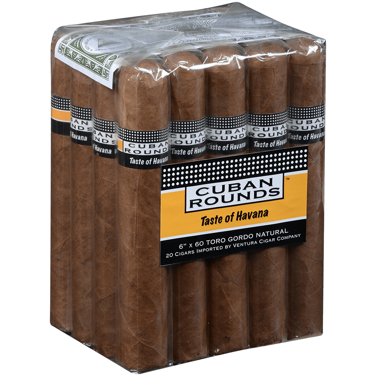 Cuban Rounds Toro Gordo Natural 20 Ct. Bundle 6.00X60