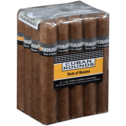 Cuban Rounds Toro Gordo Natural 20 Ct. Bundle 6.00X60