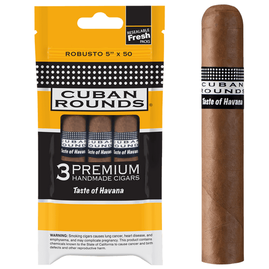 Cuban Rounds Robusto Natural Sealed Fresh 8/3 Ct. 5.00X50