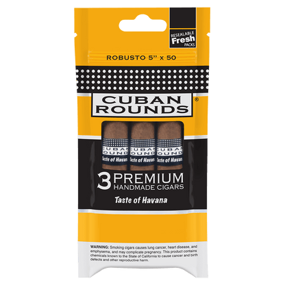 Cuban Rounds Robusto Natural Clip Strip 8/3 Ct. 5.00X50