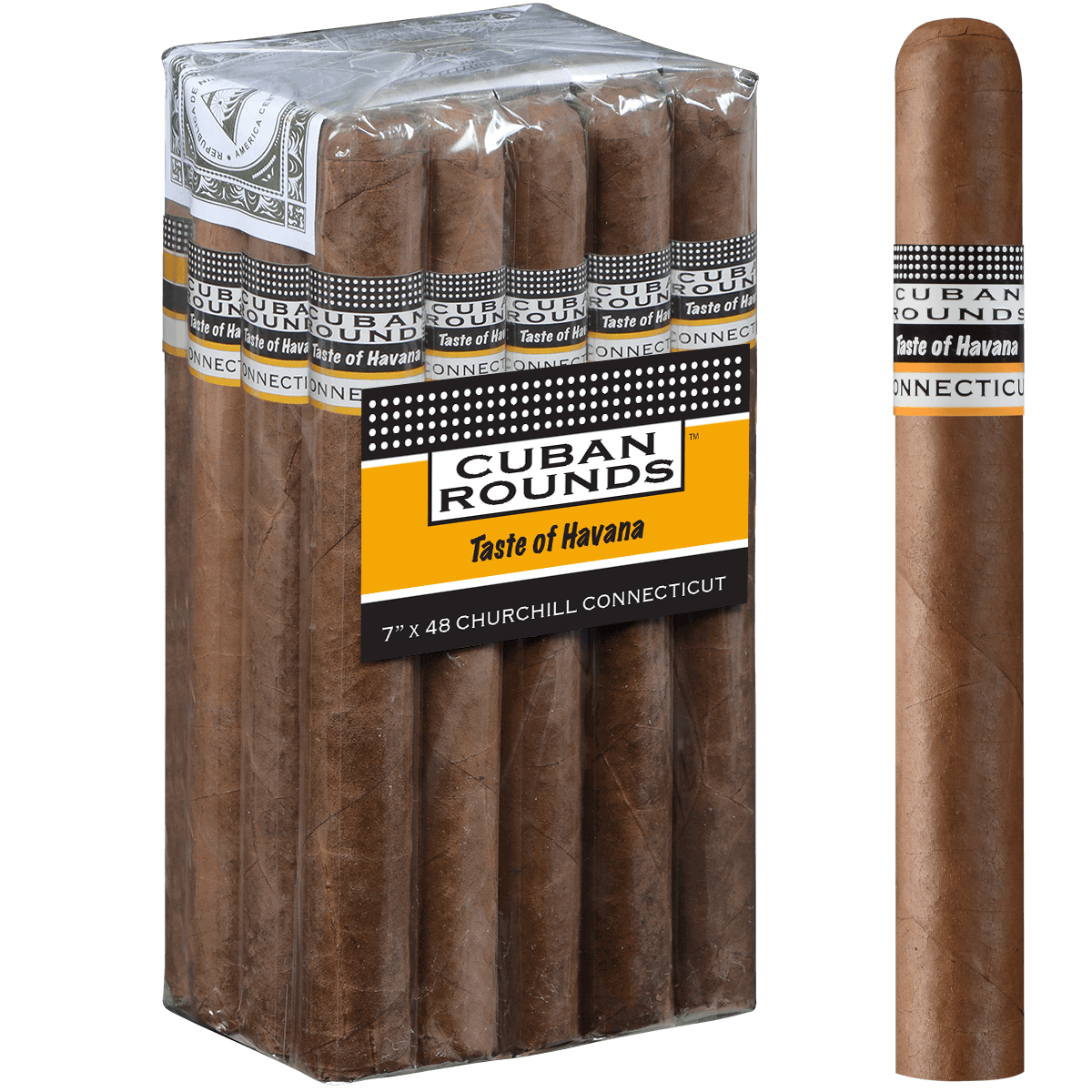 Cuban Rounds Churchill Connecticut 20 Ct Bundle 7.00X48