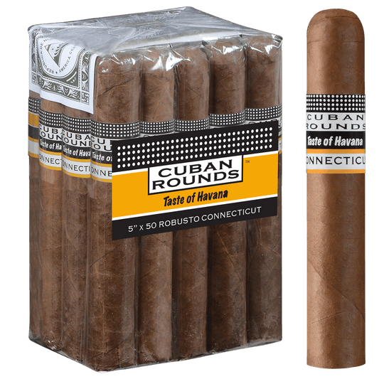 Cuban Rounds Robusto Connecticut 20 Ct. Bundle 5.00X50