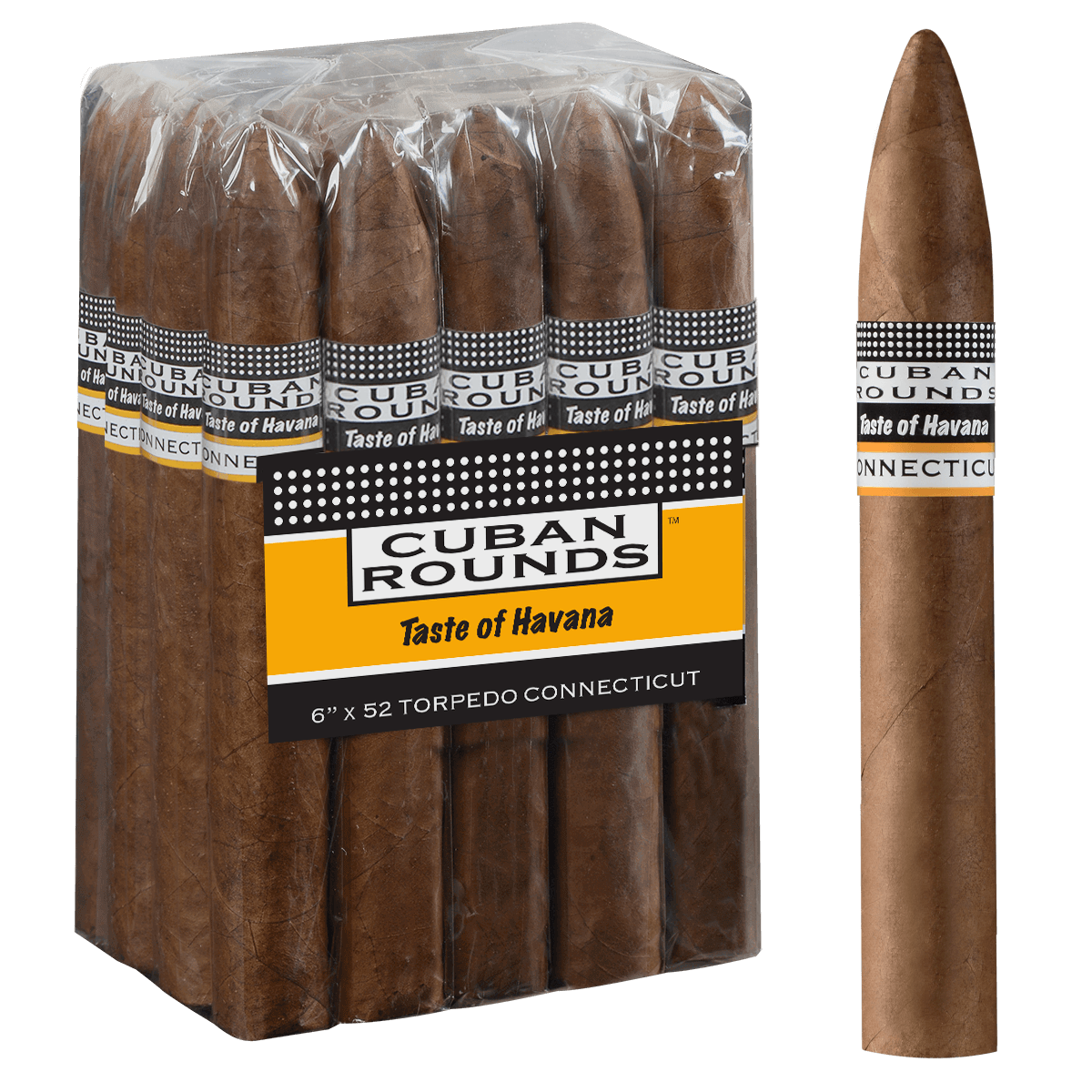 Cuban Rounds Torpedo Connecticut 20 Ct. Bundle 6.00X52