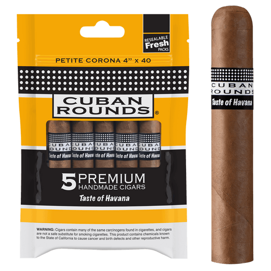 Cuban Rounds Nat Petite Corona Sealed Fresh 6/5 Ct. Packs 4.00X40