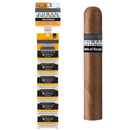 Cuban Rounds Nat. Petite Corona Clip Strp 6/5 Ct. Packs 4.00X40