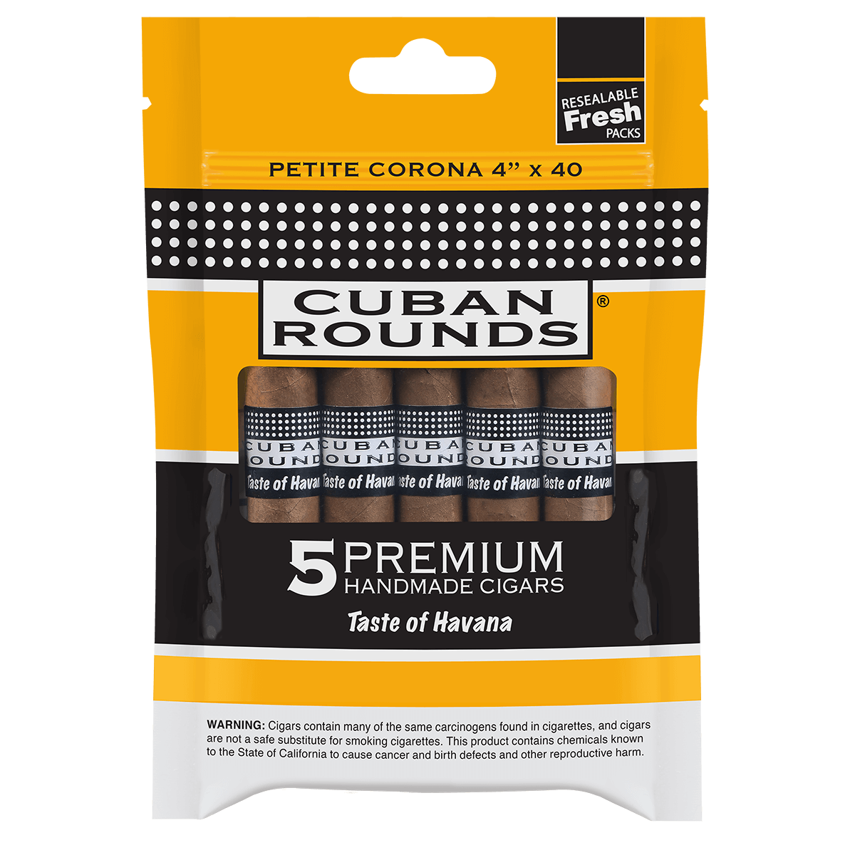 Cuban Rounds Nat. Petite Corona Clip Strp 6/5 Ct. Packs 4.00X40