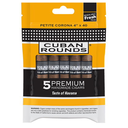 Cuban Rounds Nat. Petite Corona Clip Strp 6/5 Ct. Packs 4.00X40