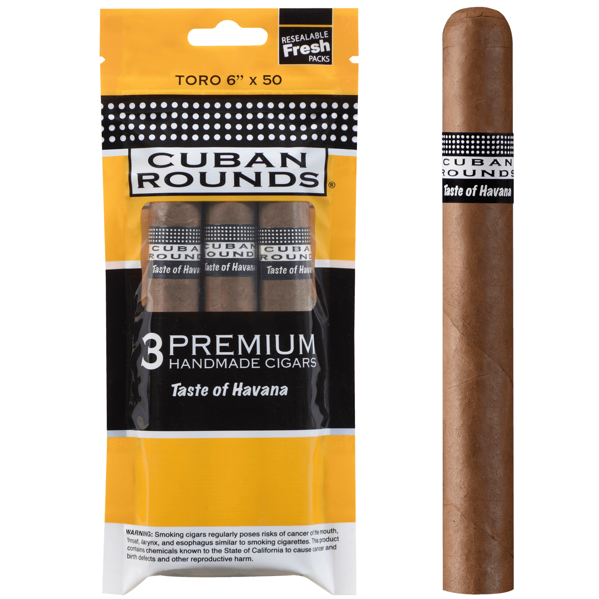 Cuban Rounds Nat Toro Sealed Fresh 8/3 Ct. Packs 6.00X50