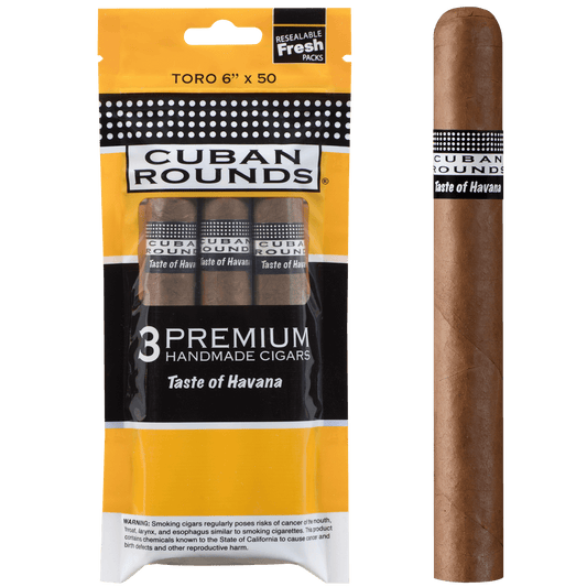 Cuban Rounds Nat Toro Sealed Fresh 8/3 Ct. Packs 6.00X50