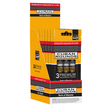 Cuban Rounds Robusto Maduro Sealed Fresh 8/3 Ct. 5.00X50