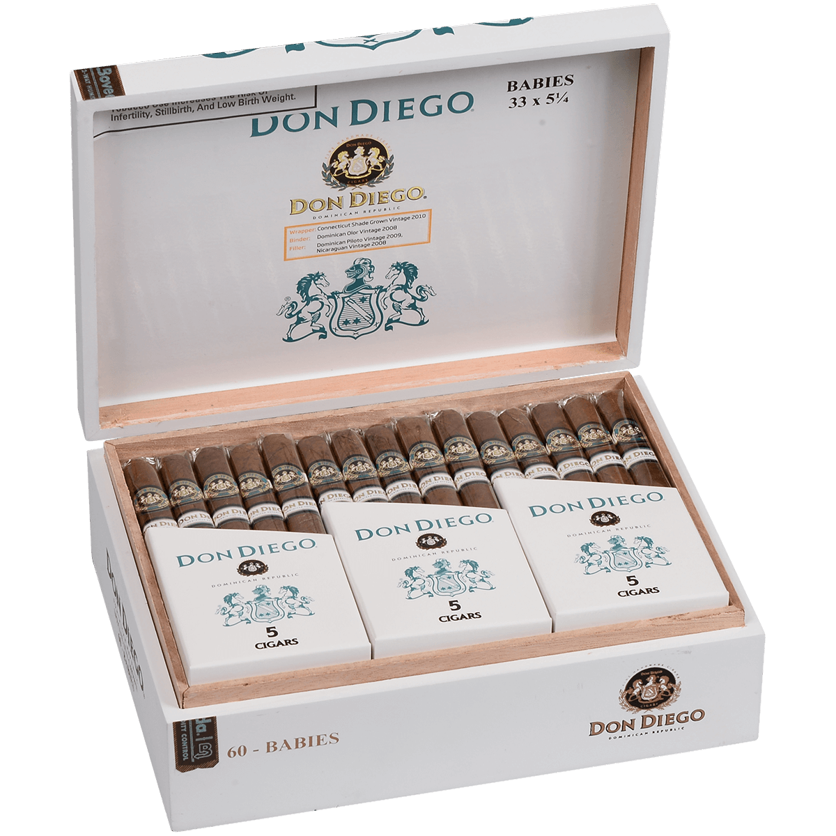 Don Diego Babies Ems 60 Ct. Box 5.07X33