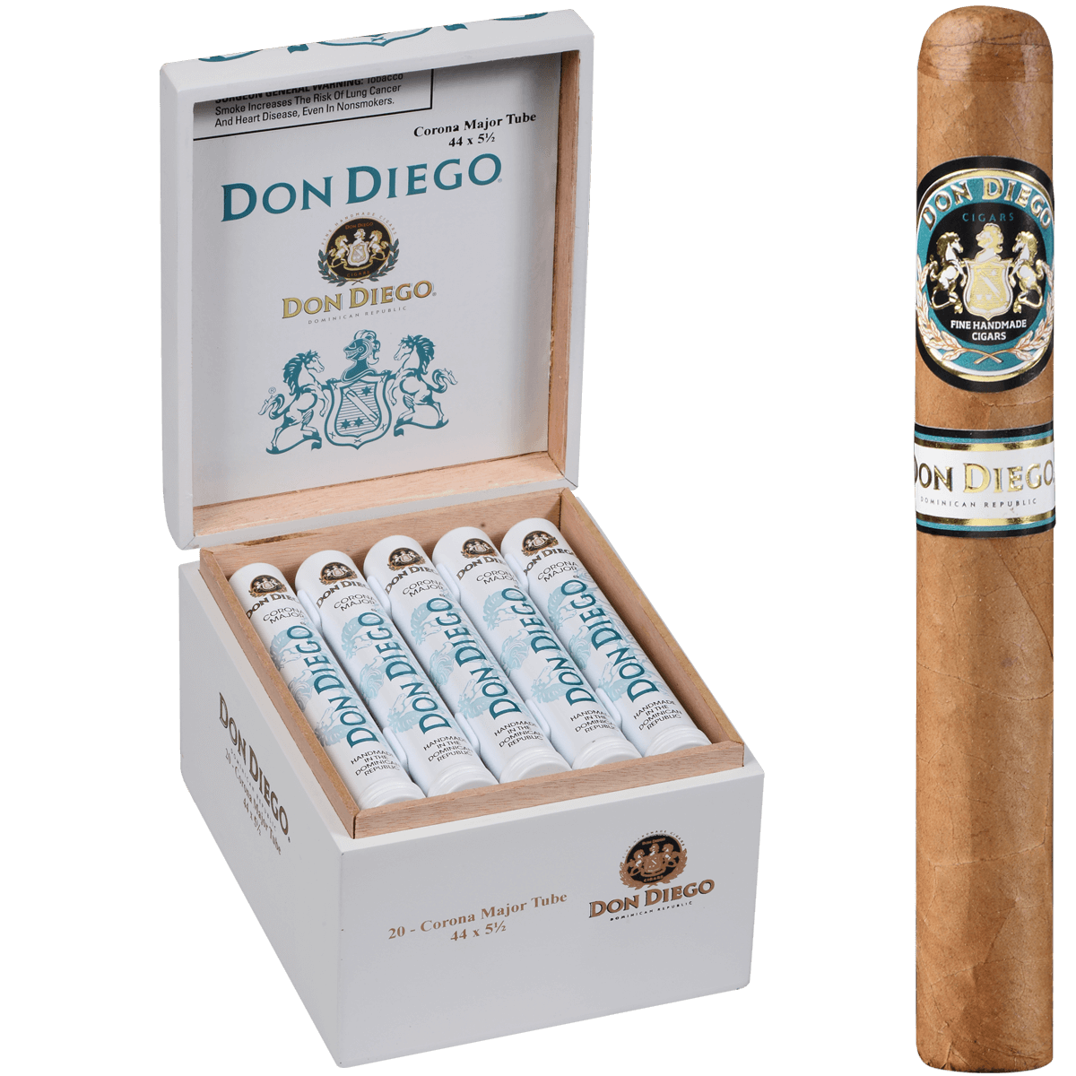 Don Diego Coronas Major Tubes 20 Ct. Box 5.50X44
