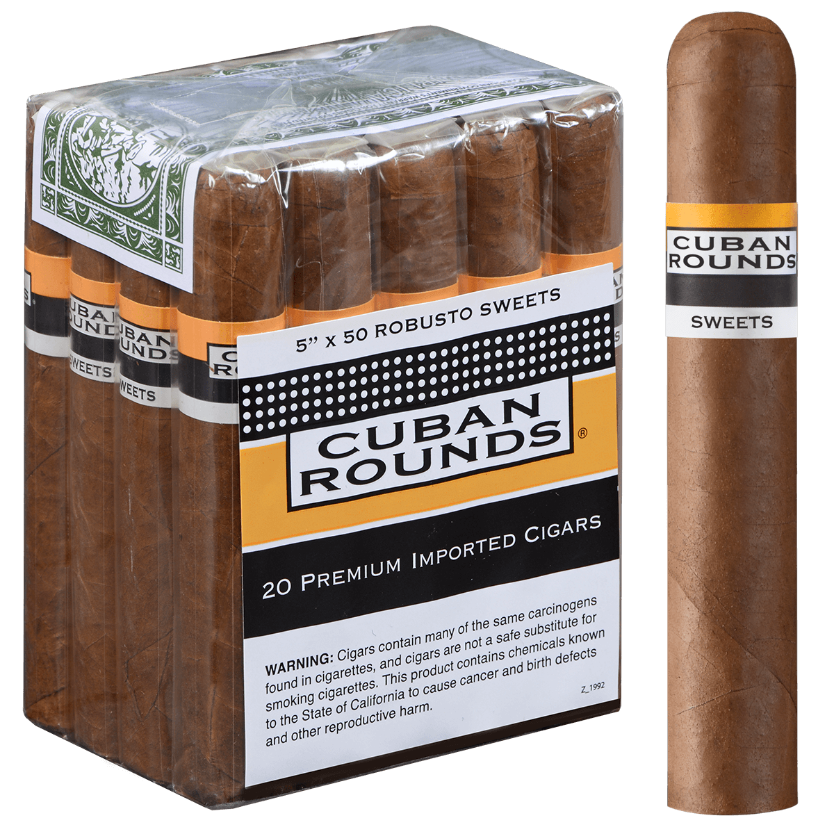 Cuban Rounds Robusto Sweets 20 Ct. Bundle 5.00X50