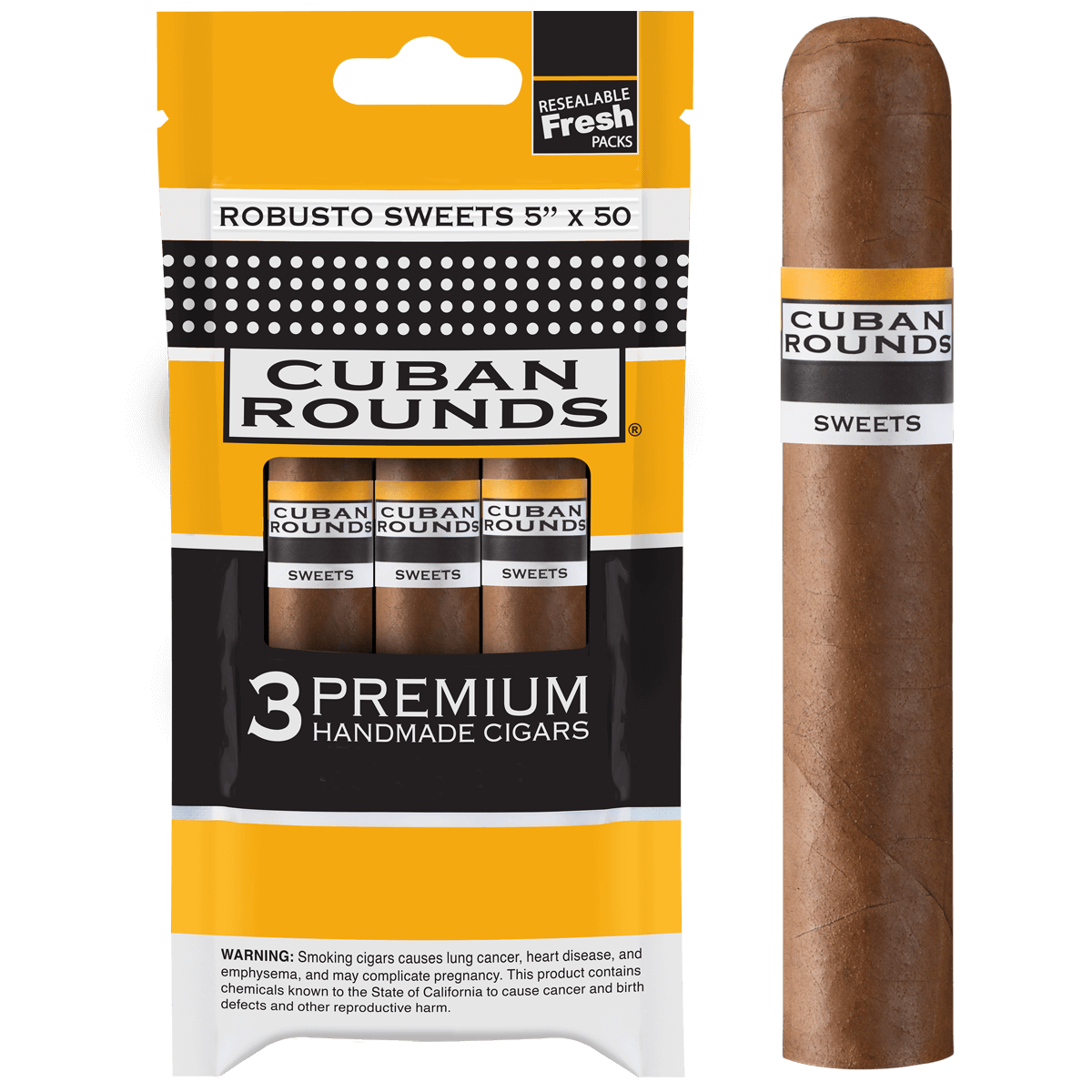 Cuban Rounds Robusto Sweets Sealed Fresh 8 3 Ct. 5.00X50