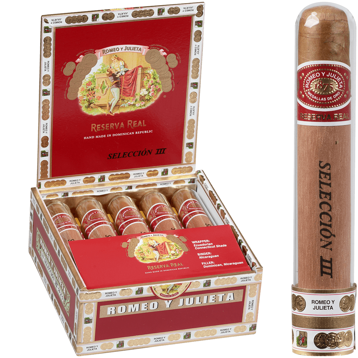 Romeo Y Julieta Seleccion Reserva Real Crystal Iii 10 Ct. Tubes Box 5.00X50