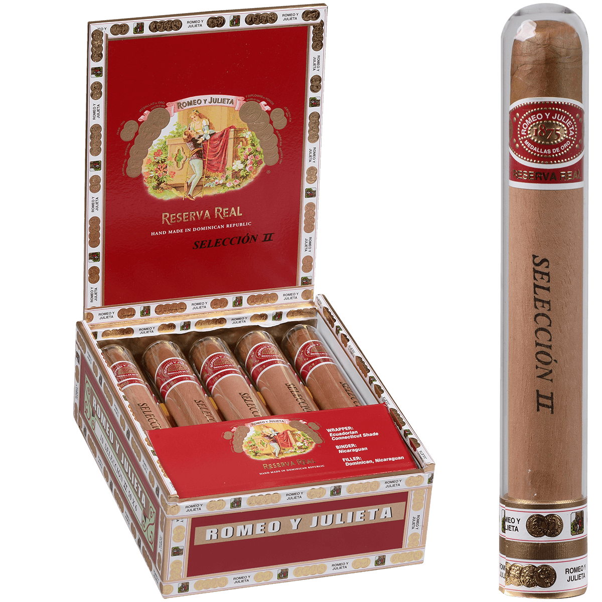 Romeo Y Julieta Seleccion Reserva Real Crystal Ii 10 Ct. Tubes Box 6.00X50