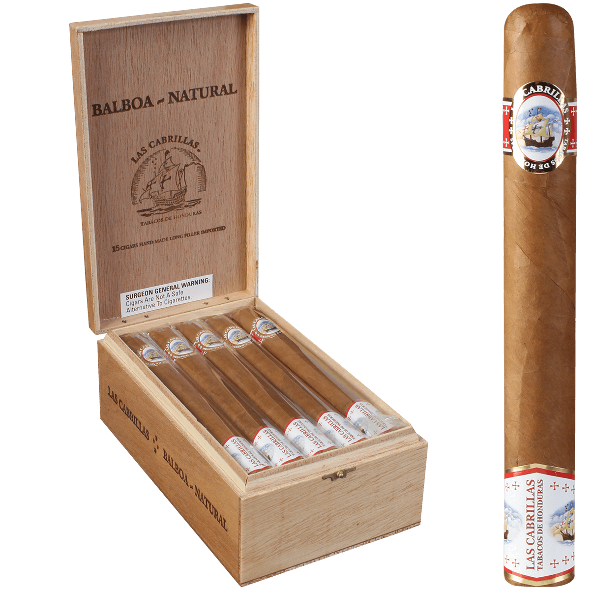 Las Cabrillas Balboa Natural 15 Ct. Box 7.50X54
