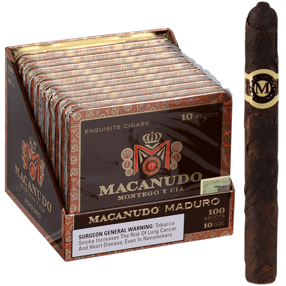 Macanudo Maduro Ascots 10/10 Tins 4.19X32