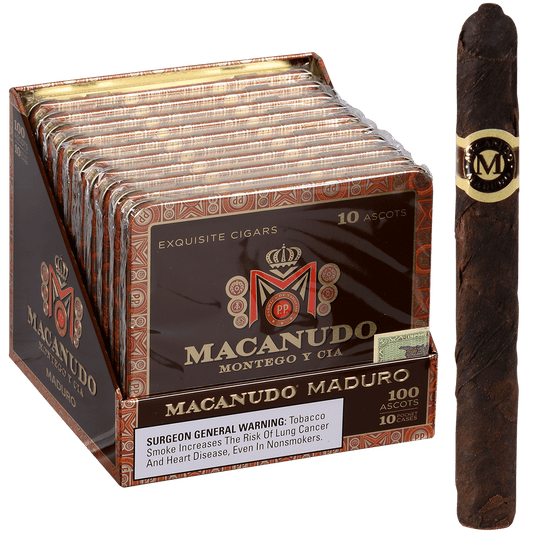 Macanudo Maduro Ascots 10/10 Tins 4.19X32