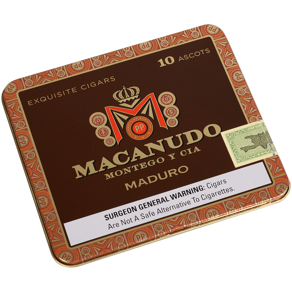 Macanudo Maduro Ascots 10/10 Tins 4.19X32
