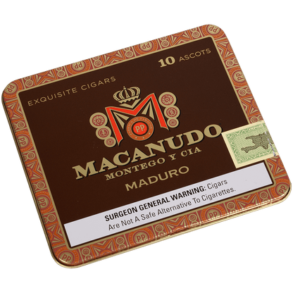 Macanudo Maduro Ascots 10/10 Tins 4.19X32