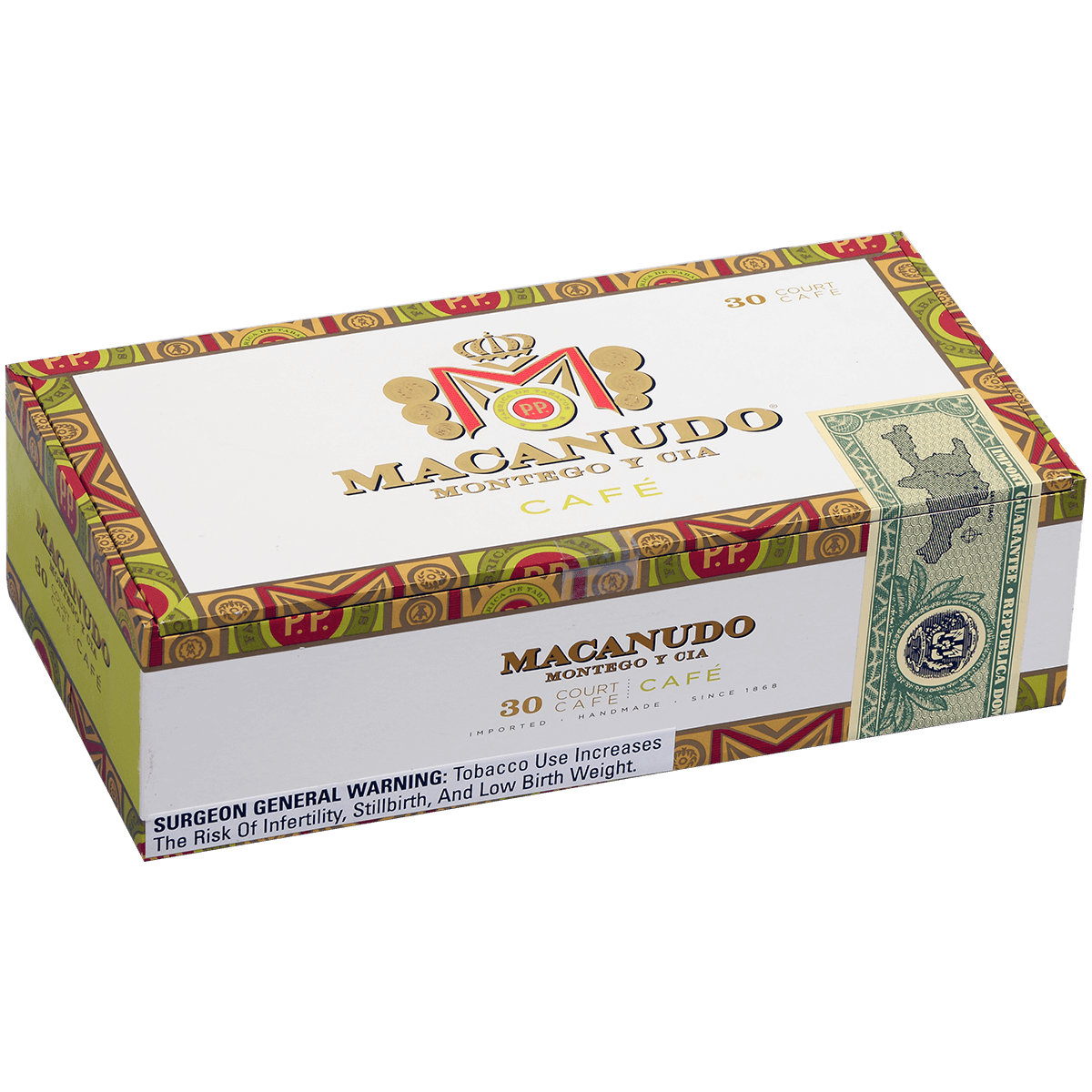 Macanudo Cafe Court Tubos 30 Ct. Box 4.19X36