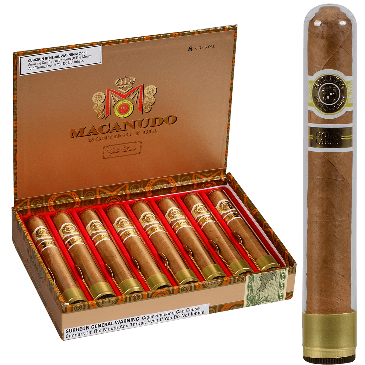 Macanudo Gold Label Crystal 8 Ct. Box 5.50X50