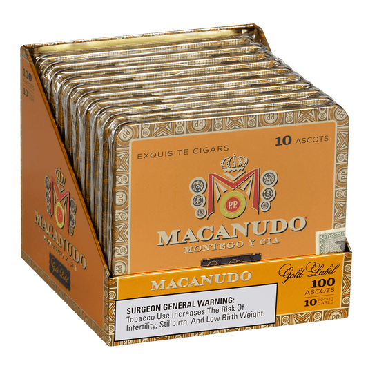 Macanudo Gold Label Ascots 10/10 Tins 4.19X32