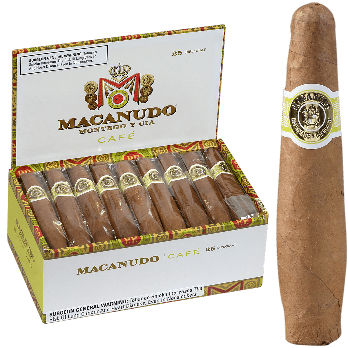 Macanudo Cafe Diplomat 25 Ct. Box 4.50X38/60/44