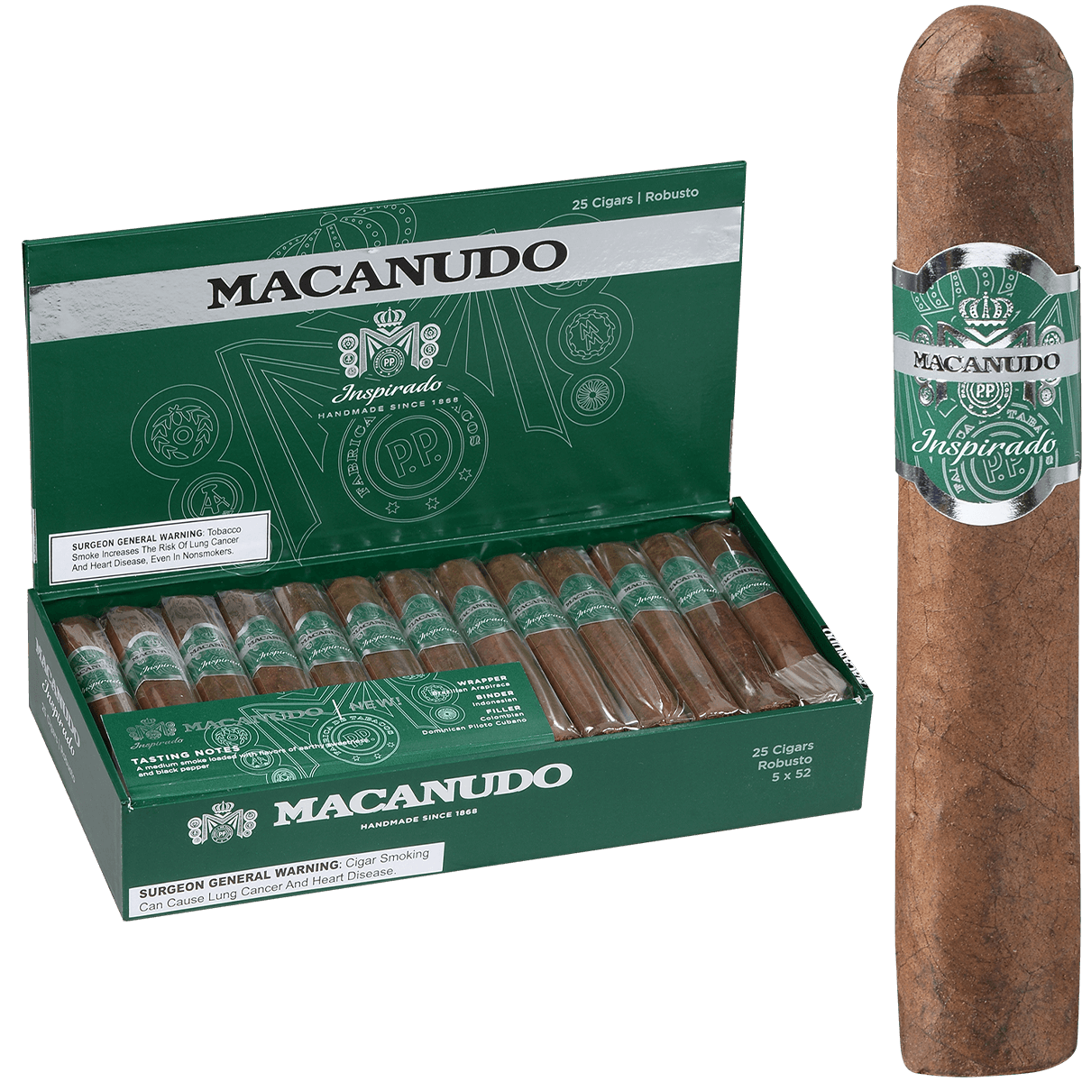 Macanudo Inspirado Green Robusto 25Ct 5 X 52 Box