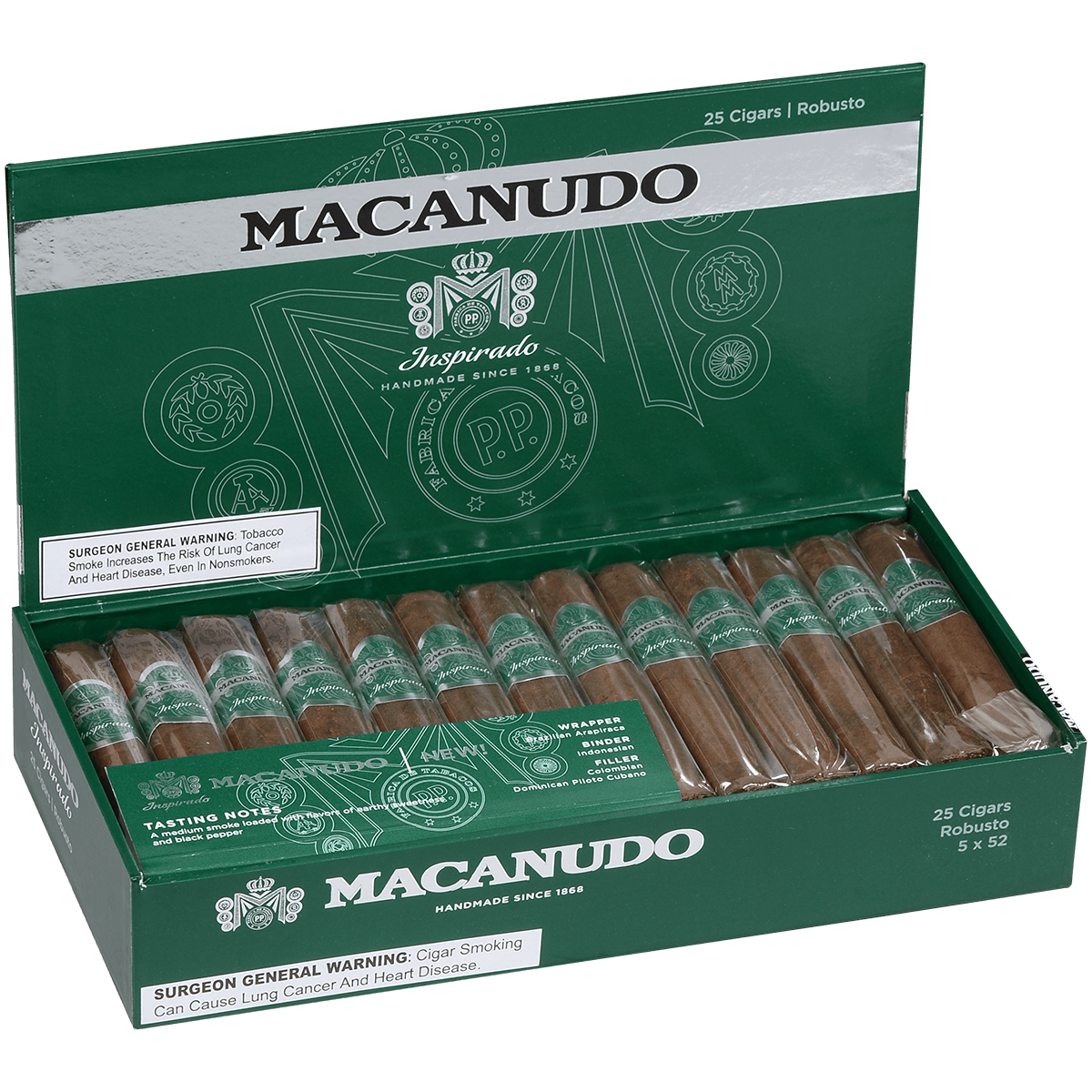 Macanudo Inspirado Green Robusto 25Ct 5 X 52 Box