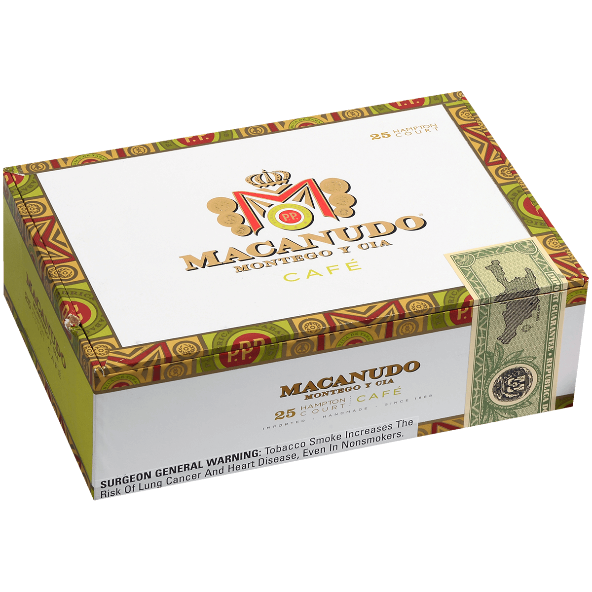 Macanudo Cafe Hampton Court Tubos 25 Ct. Box 5.50X42