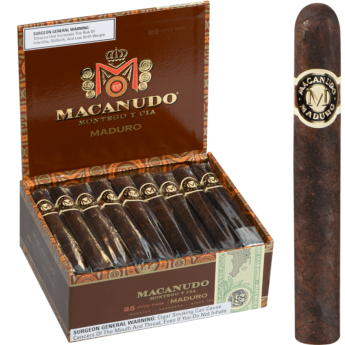 Macanudo Maduro Hyde Park 25 Ct. Box 5.50X49